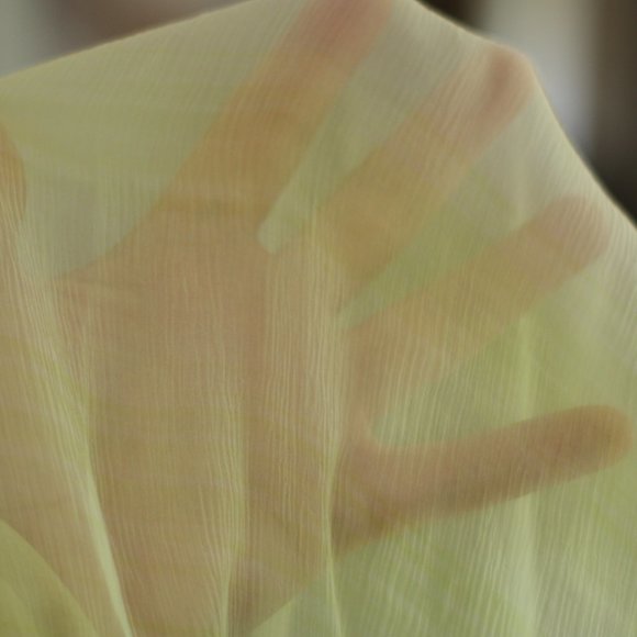 ANN TAYLOR Celery Colored Scarf or Wrap with Light Stripes - Picture 4 of 6